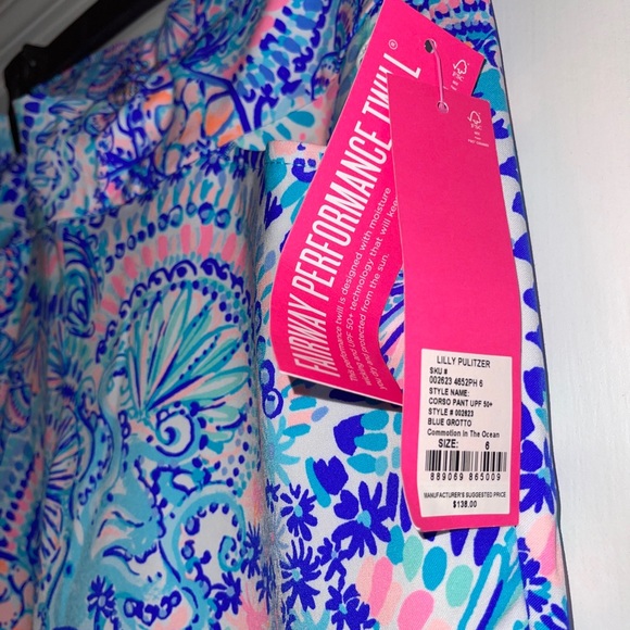 Lilly Pulitzer Corso pant Blue grotto commotion in the ocean size 6 worn once! - Picture 15 of 15